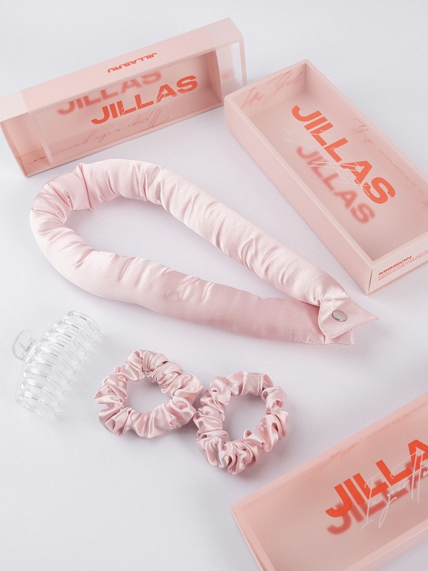 Мягкие бигуди из лебяжего пуха "Комплект jillas XL basic, светло-розовый" по цене 2&nbsp;090 ₽, размеры 215х175х75, для волос От лопаток до пояса