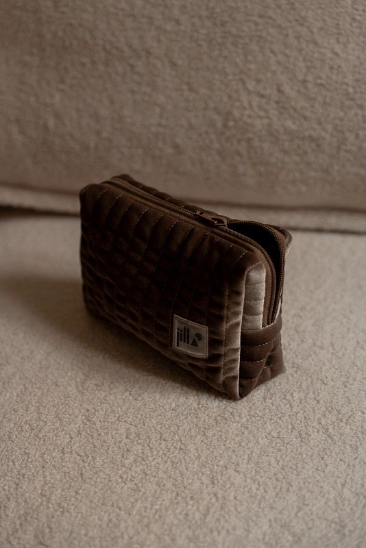 Косметичка jillas из бархата, S, Cacao