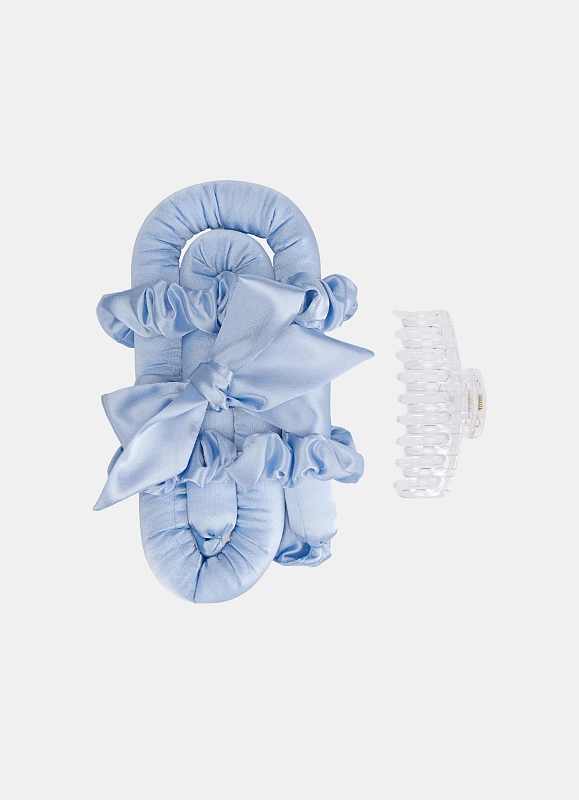 Мягкие бигуди из лебяжего пуха "Комплект jillas classic elegant голубой" по цене ₽1,590, размеры 255х105х50, для волос От лопаток до пояса