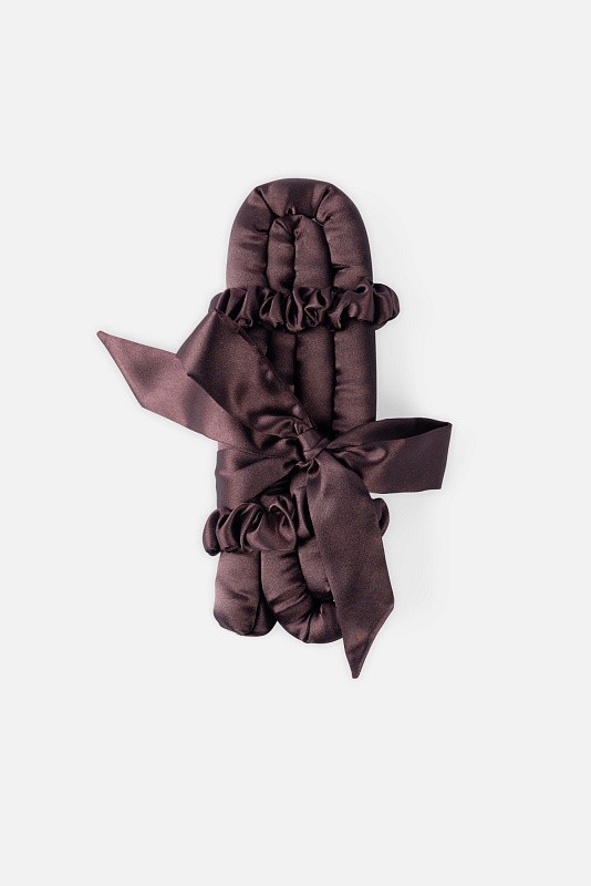 Мягкие бигуди из лебяжего пуха "Комплект jillas mini elegant с мягким наполнителем, коричневый" по цене ₽1,890, размеры 235х85х40, для волос От плеч до пояса