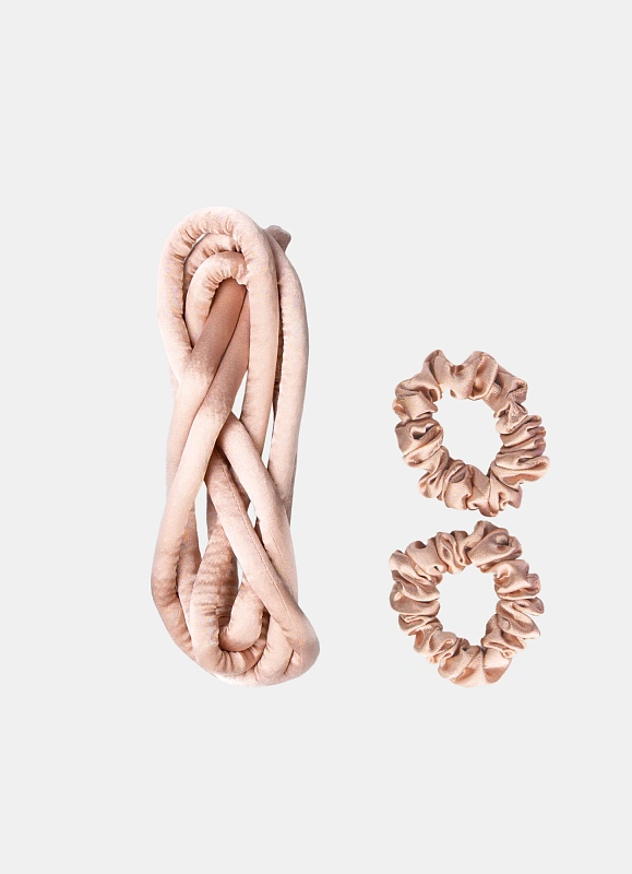 Мягкие бигуди из лебяжего пуха "Комплект jillas slim золотистый" по цене 1&nbsp;390 ₽, размеры 205х85х25, для волос От каре до пояса