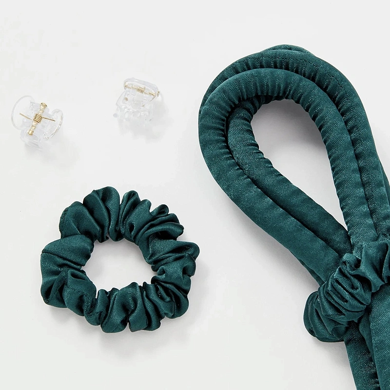 Мягкие бигуди из лебяжего пуха "Комплект jillas slim изумрудный" по цене ₽1,390, размеры 205х85х25, для волос От каре до пояса