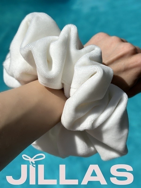 Резинка для волос jillas из велюра, L, белый