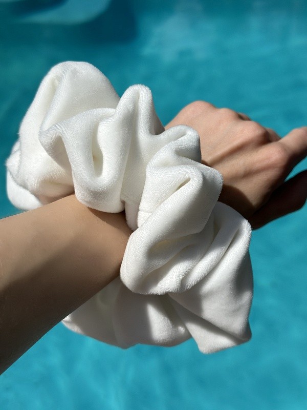 Резинка для волос jillas из велюра, L, белый