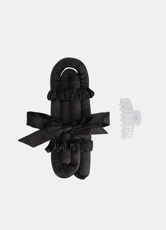 Мягкие бигуди из лебяжего пуха "Комплект jillas mini elegant черный" по цене 1&nbsp;590 ₽, размеры 235х85х40, для волос От плеч до пояса