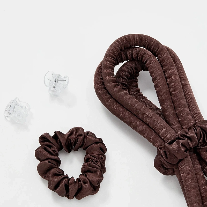 Мягкие бигуди из лебяжего пуха "Комплект jillas slim коричневый" по цене ₽1,390, размеры 205х85х25, для волос От каре до пояса