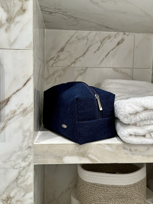 Косметичка jillas джинсовая, темно-синий