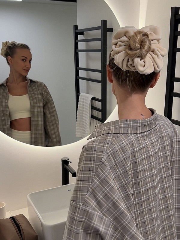 Резинка для волос jillas из велюра, L, бежевый