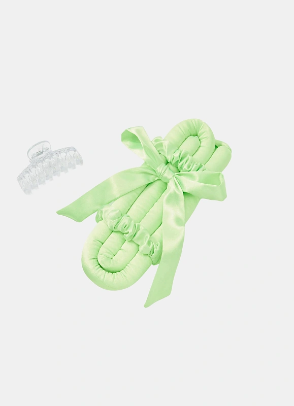 Мягкие бигуди из лебяжего пуха "Комплект jillas mini elegant салатовый" по цене 1&nbsp;590 ₽, размеры 235х85х40, для волос От плеч до пояса