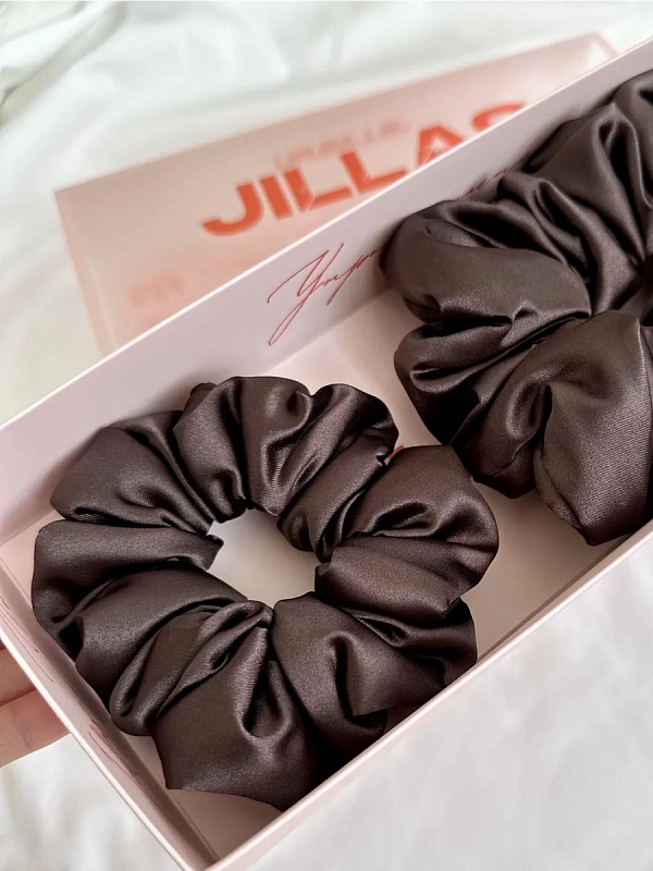 Резинки для волос jillas объемные, 2шт (M и L), коричневый