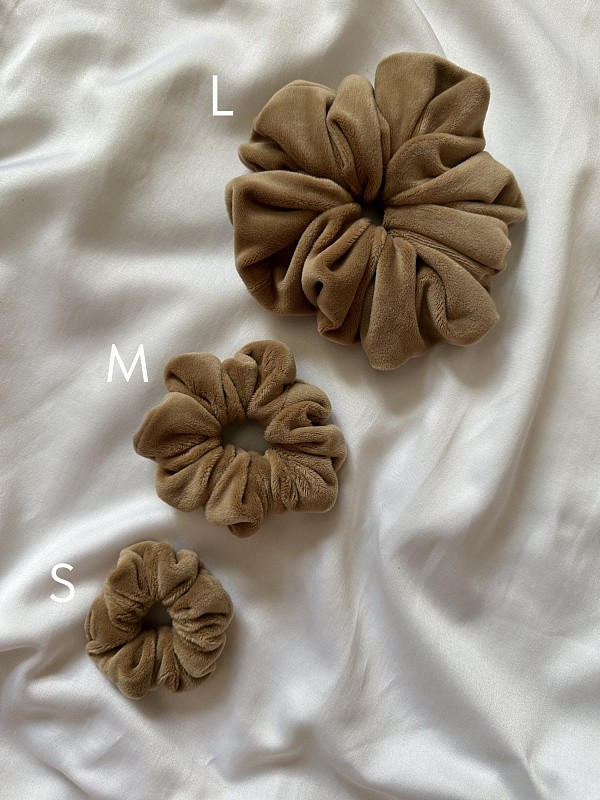 Резинка для волос jillas из велюра, L, светло-коричневый