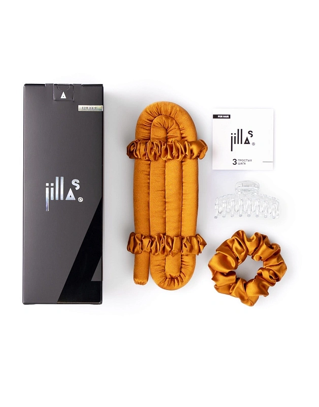 Мягкие бигуди из лебяжего пуха "Комплект jillas mini оранжевый" по цене 1&nbsp;390 ₽, размеры , для волос От плеч до пояса