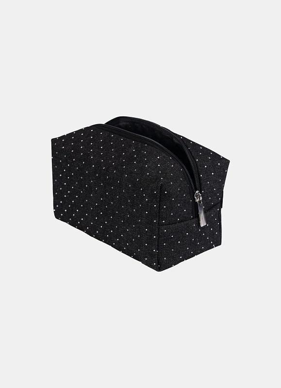 Косметичка jillas джинсовая со стразами, черный по цене 1&nbsp;890 ₽, размеры 300х200х30