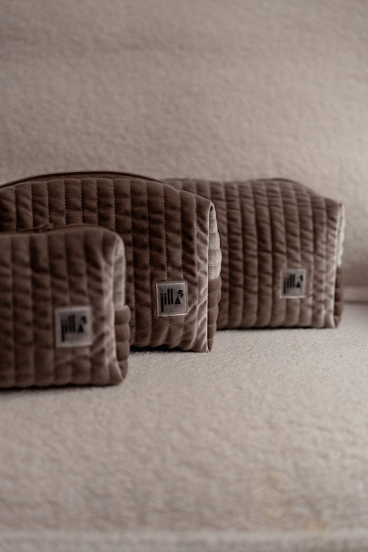 Косметичка jillas из бархата, M, Cacao