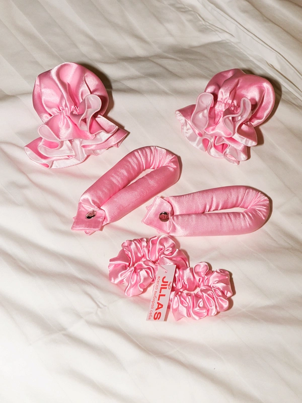 Мягкие бигуди из лебяжего пуха "Комплект jillas classic compact розовый" по цене 1&nbsp;990 ₽, размеры 250х100х45, для волос От лопаток до пояса