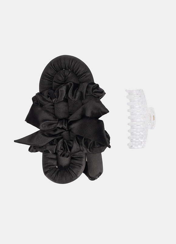 Мягкие бигуди из лебяжего пуха "Комплект jillas classic elegant черный" по цене 1&nbsp;590 ₽, размеры 255х105х50, для волос От лопаток до пояса