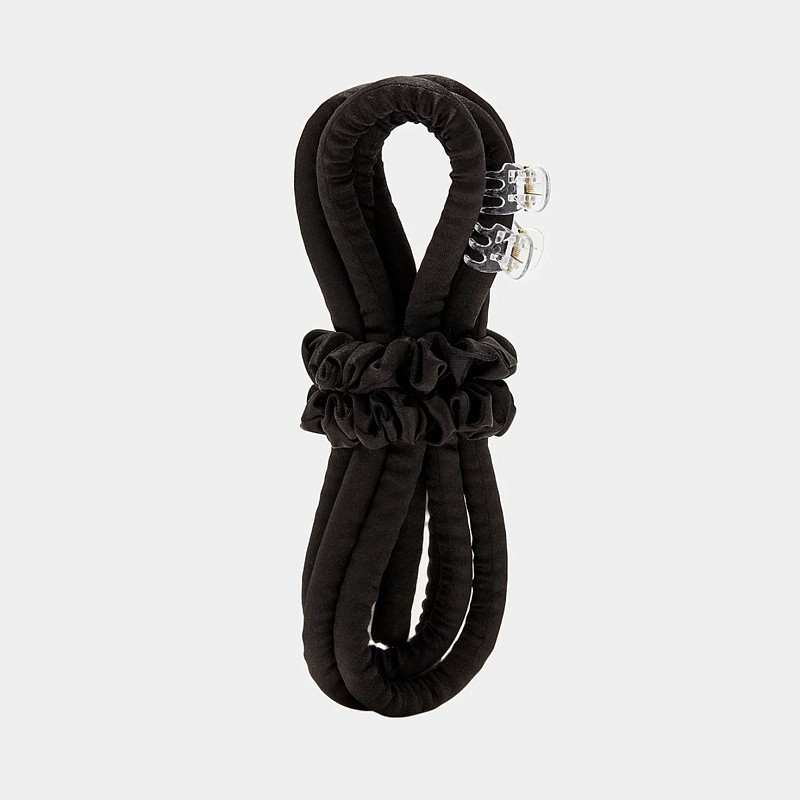 Мягкие бигуди из лебяжего пуха "Комплект jillas slim черный" по цене 1&nbsp;390 ₽, размеры 205х85х25, для волос От каре до пояса