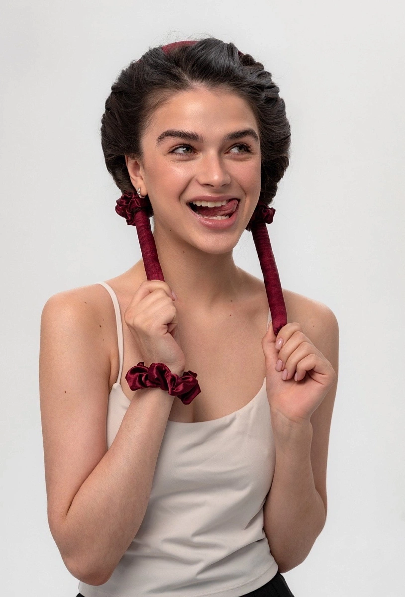 Мягкие бигуди "Комплект jillas mini бордовый" по цене 1&nbsp;390 ₽ для волос От плеч до пояса