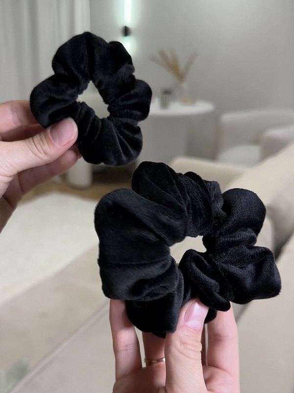 Резинки для волос jillas из велюра, 2шт (S и M), черный