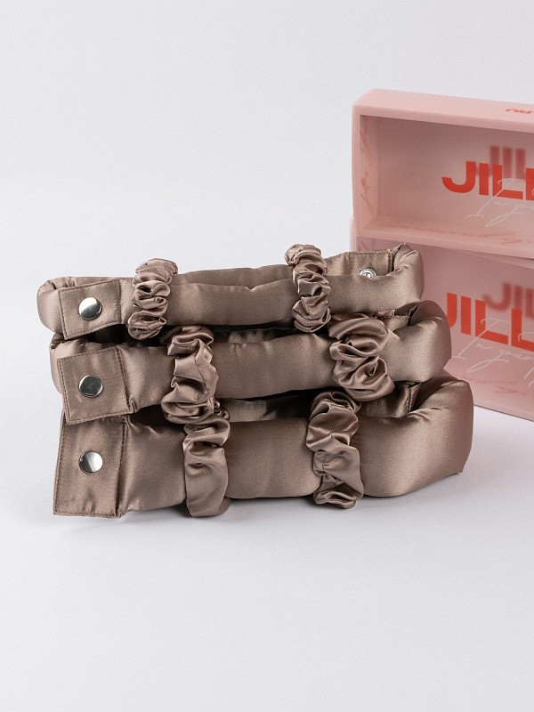 Мягкие бигуди из лебяжего пуха "Комплект jillas XL basic, капучино" по цене ₽2,090, размеры 215х175х75, для волос От лопаток до пояса