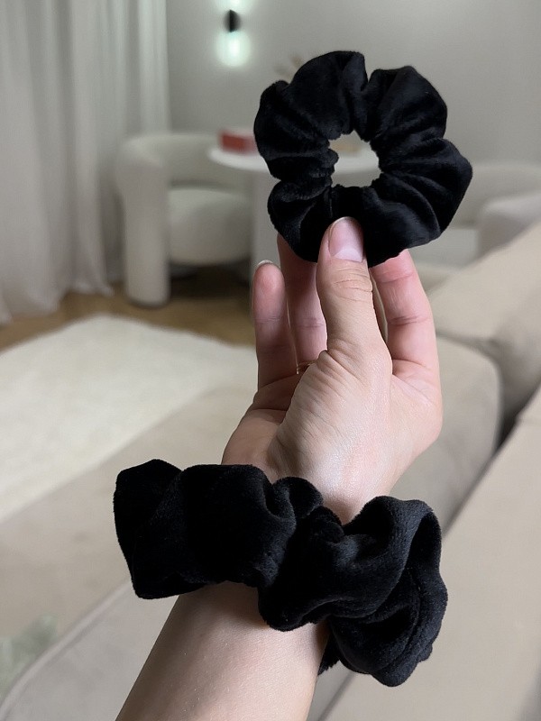 Резинки для волос jillas из велюра, 2шт (S и M), черный