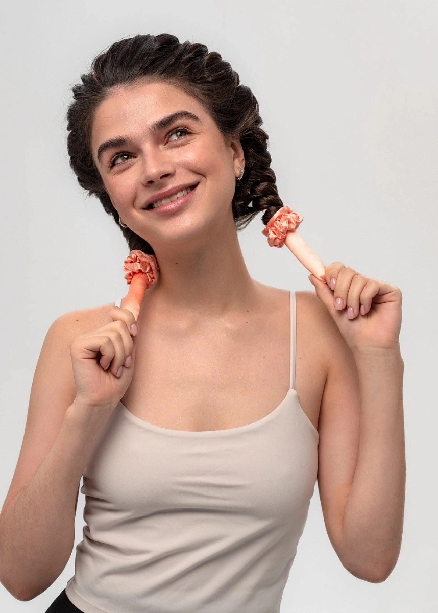 Мягкие бигуди "Комплект jillas mini персиковый" по цене 1&nbsp;390 ₽ для волос От плеч до пояса