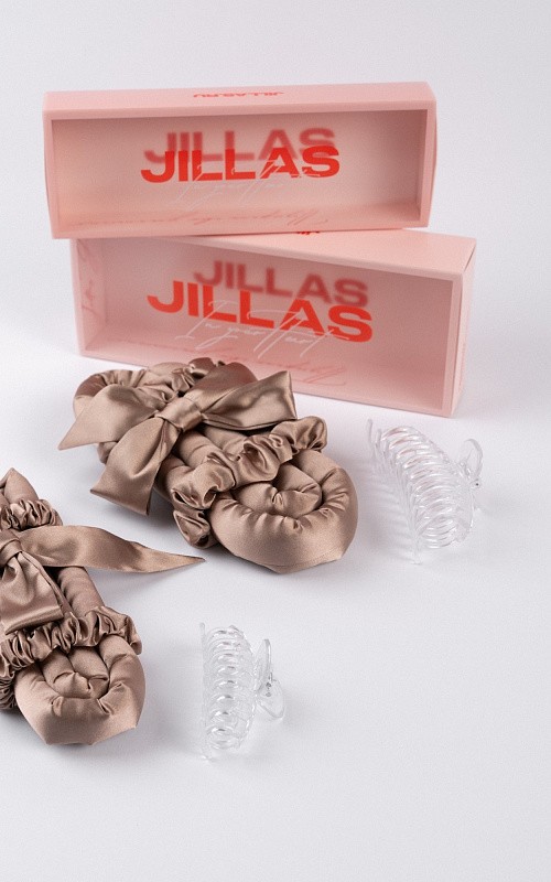 Мягкие бигуди из лебяжего пуха "Комплект jillas classic elegant с мягким наполнителем, капучино" по цене ₽1,990, размеры 255х105х50, для волос От лопаток до пояса