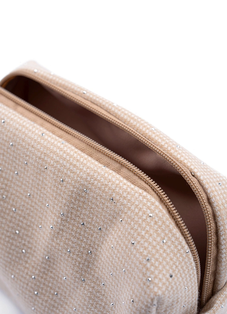 Косметичка jillas со стразами, S, бежевый по цене 1 590 ₽